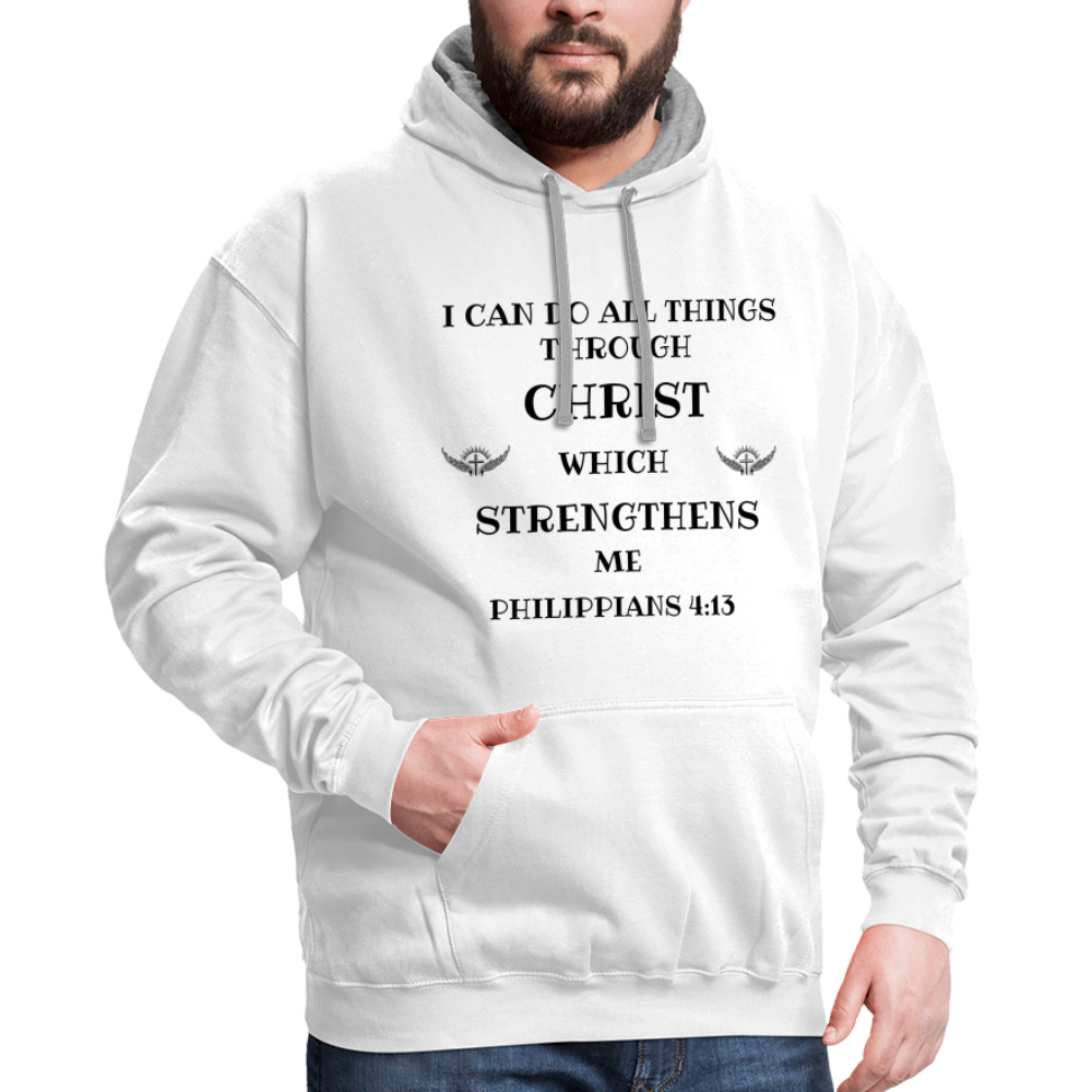 SIE CAPS PHILIPPIANS 4:13 Contrast Hoodie - white/gray