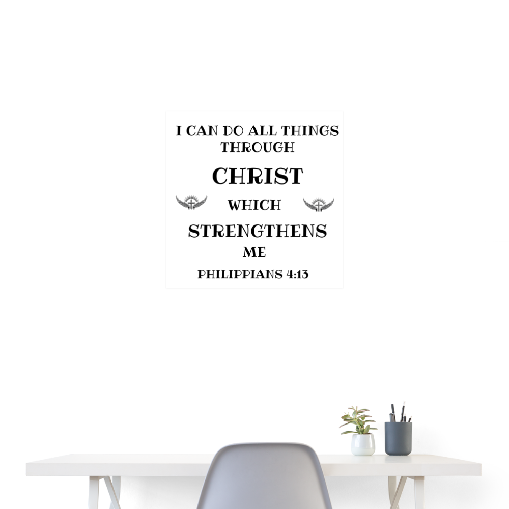 SIE CAPS PHILIPPIANS 4:13 Poster 24x24 - white