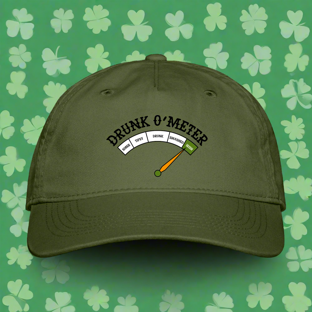 SIE CAPS "DRUNK O METER" Organic Baseball Cap - olive green