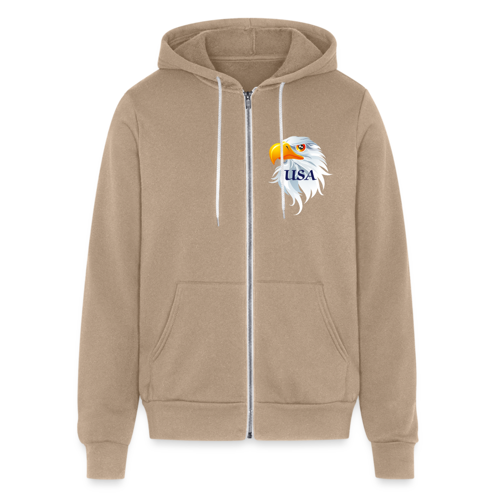 SIE CAPS "AMERICAN EAGLE USA" Bella + Canvas Unisex Full Zip Hoodie - tan