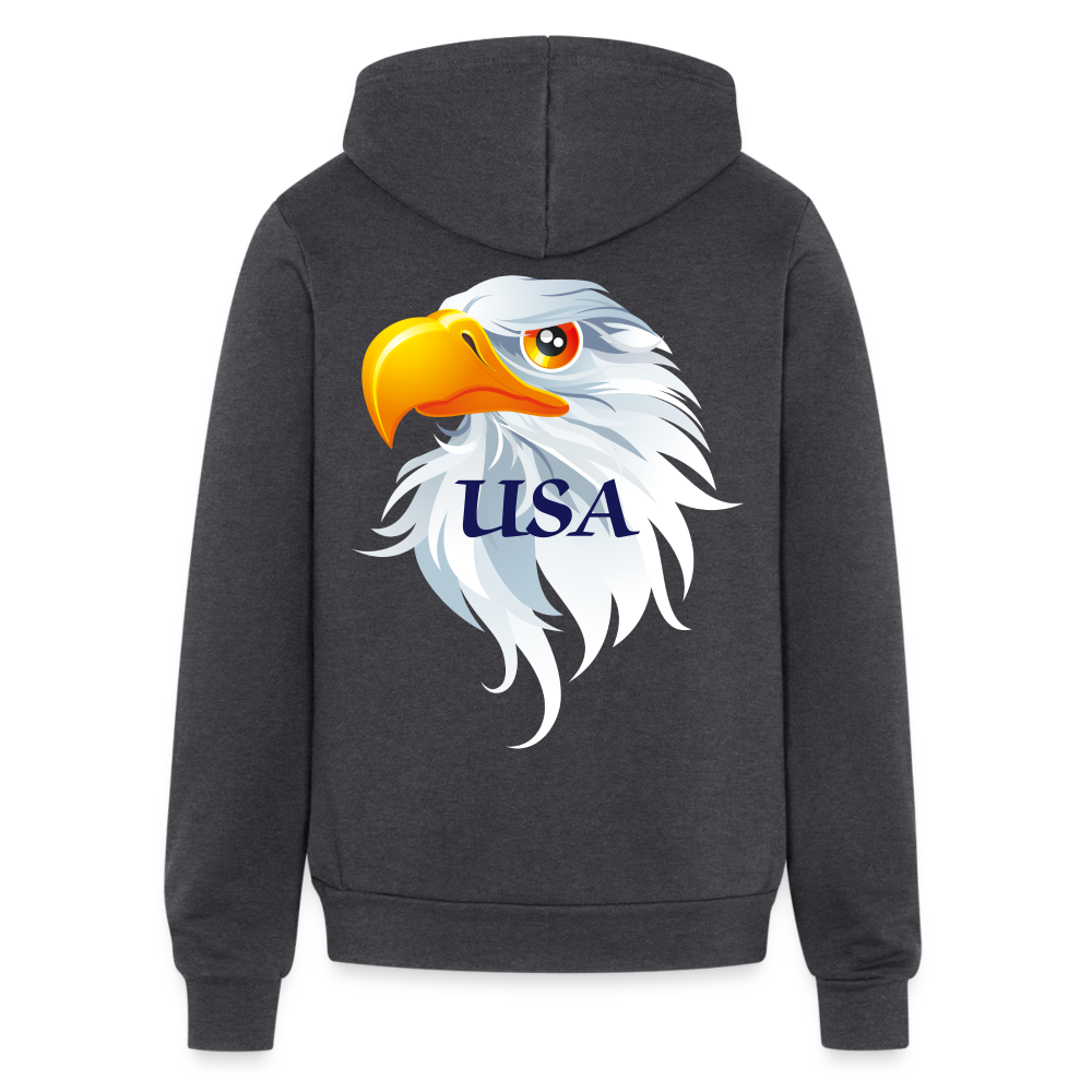 SIE CAPS "AMERICAN EAGLE USA" Bella + Canvas Unisex Full Zip Hoodie - charcoal grey