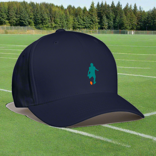 SIE CAPS "FOOTBALL PLAYER "Front/Back Design Original FLEXFIT Baseball Cap - navy