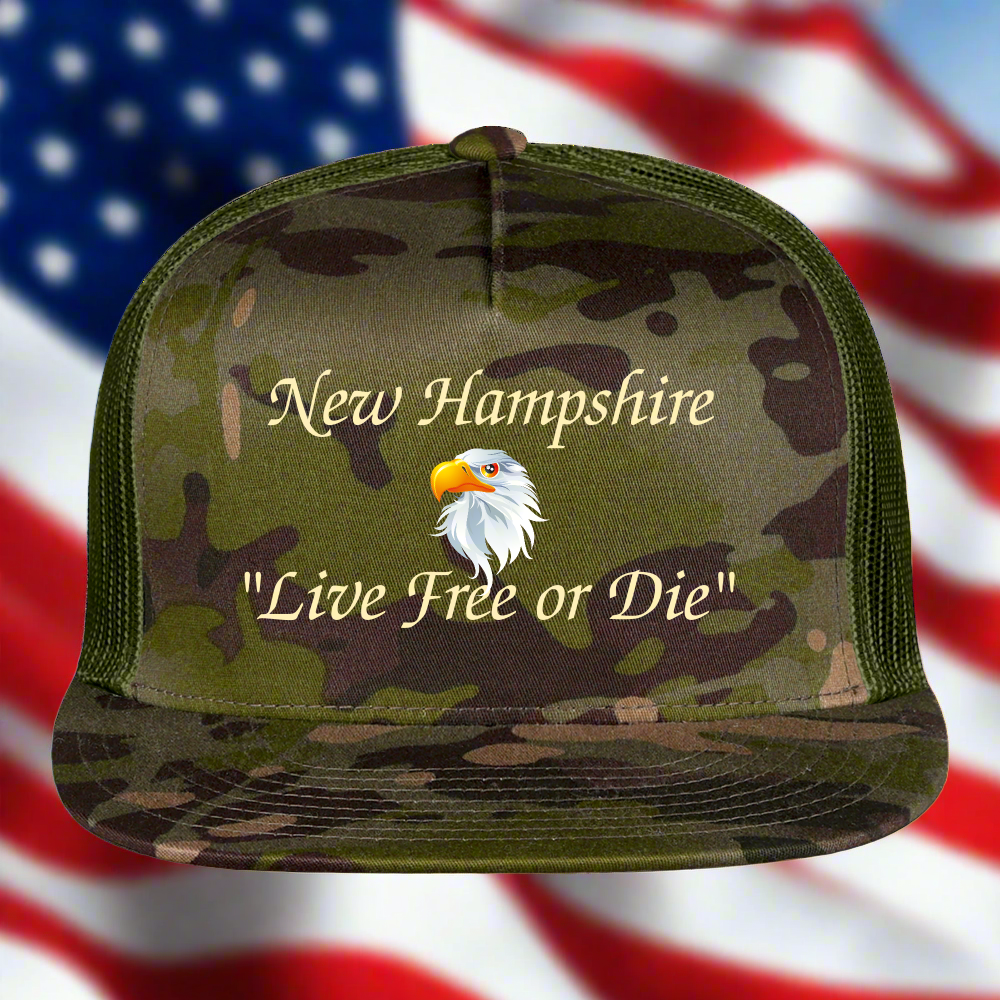 SIE CAPS "LIVE FREE or DIE" Snapback Trucker Cap - MultiCam\green