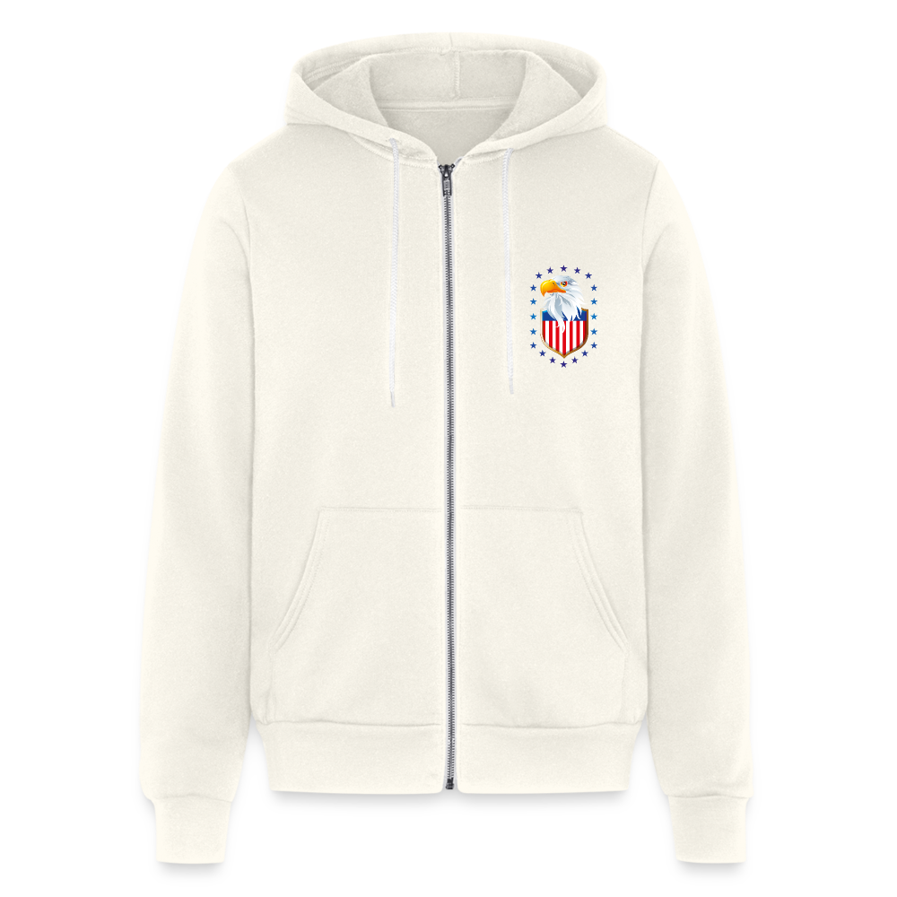 SIE CAPS "MERICAN BALD EAGLE" Bella + Canvas Unisex Full Zip Hoodie - vintage white