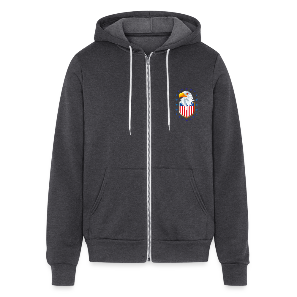 SIE CAPS "MERICAN BALD EAGLE" Bella + Canvas Unisex Full Zip Hoodie - charcoal grey