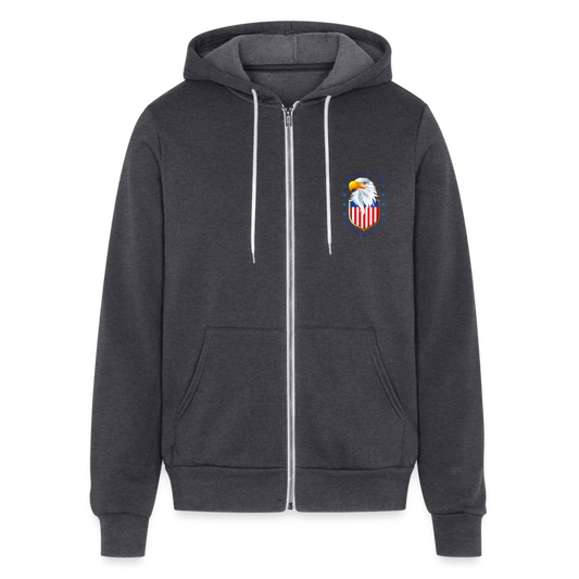 SIE CAPS "MERICAN BALD EAGLE" Bella + Canvas Unisex Full Zip Hoodie - charcoal grey