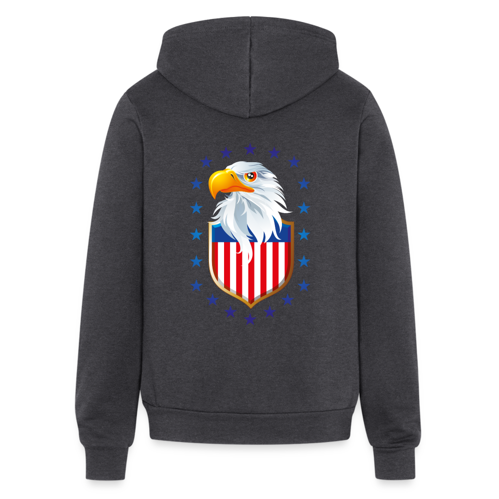 SIE CAPS "MERICAN BALD EAGLE" Bella + Canvas Unisex Full Zip Hoodie - charcoal grey