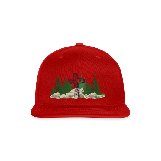 pine cross Snapback Baseball Cap - red