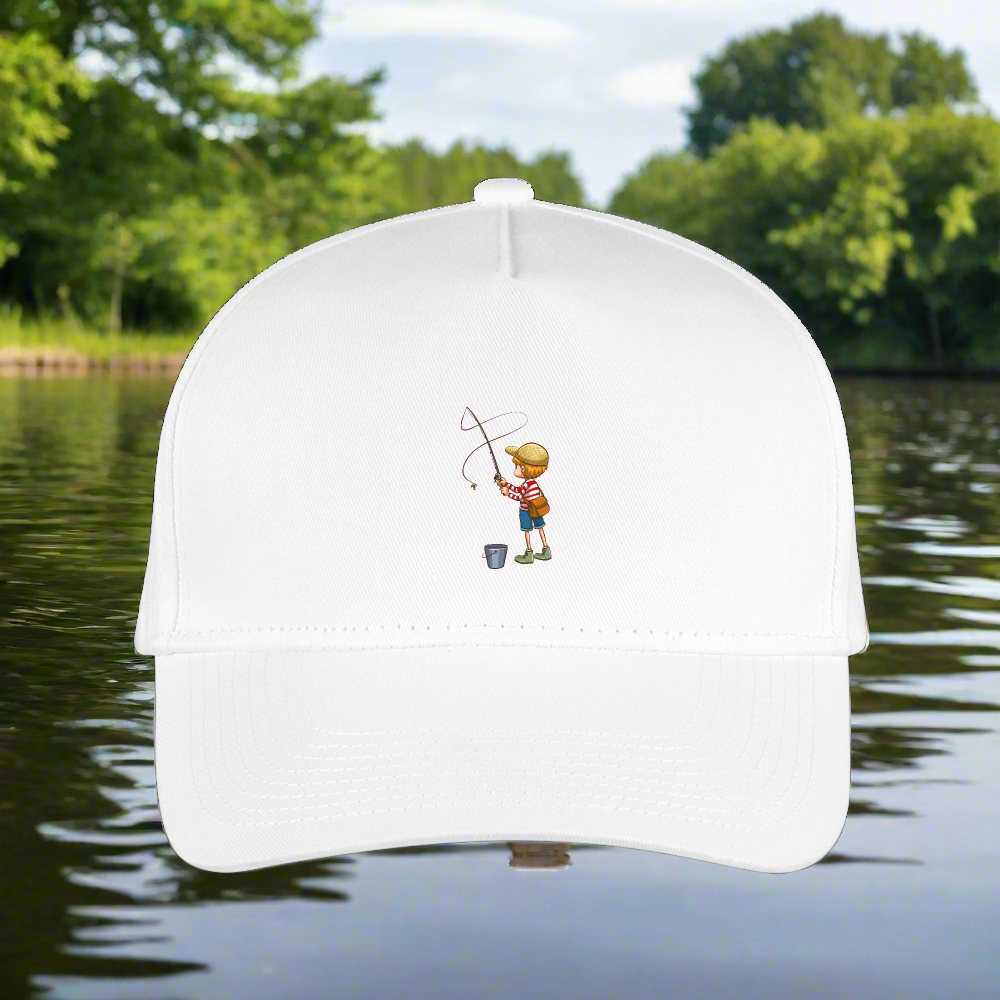 SIE CAPS "GONE FISHNG" Snapback Kid's Baseball Cap - white