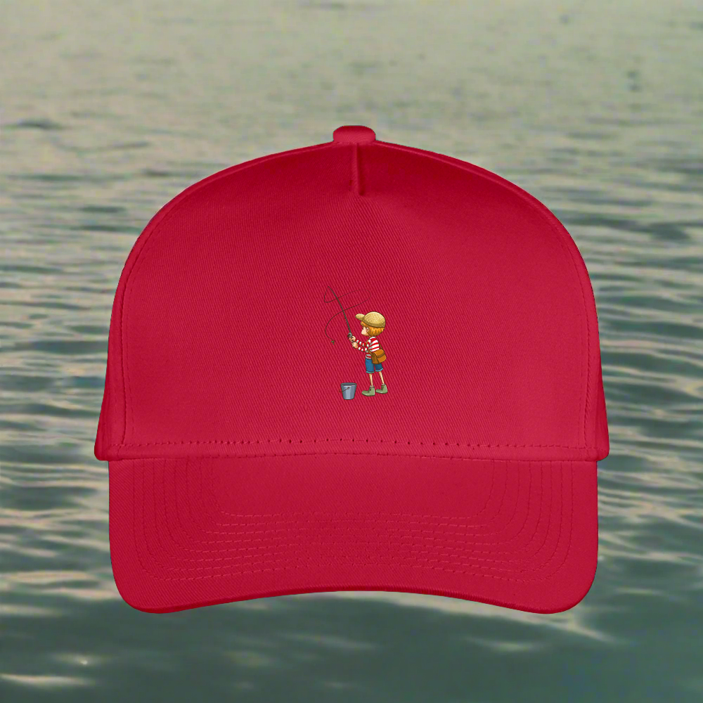 SIE CAPS "GONE FISHNG" Snapback Kid's Baseball Cap - red