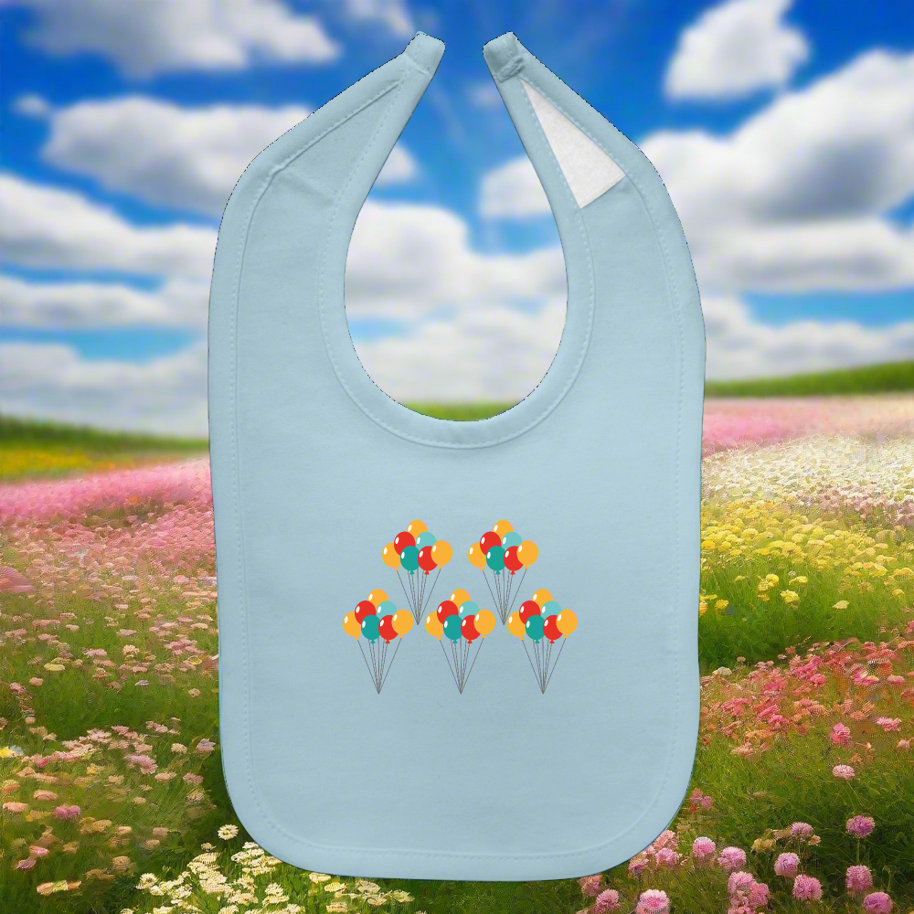 SIE CAPS "BDAY BALLOONS" Baby Bib - light blue