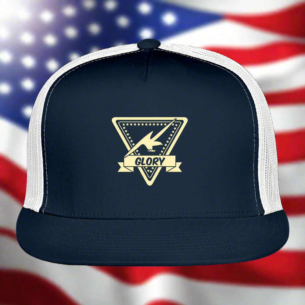 SIE CAPS "GLORY EAGLE" Camo Snapback Trucker Cap - navy/white