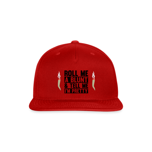 SIE CAPS "ROLL ME A BLUNT" Authentic Snapback Baseball Cap - red