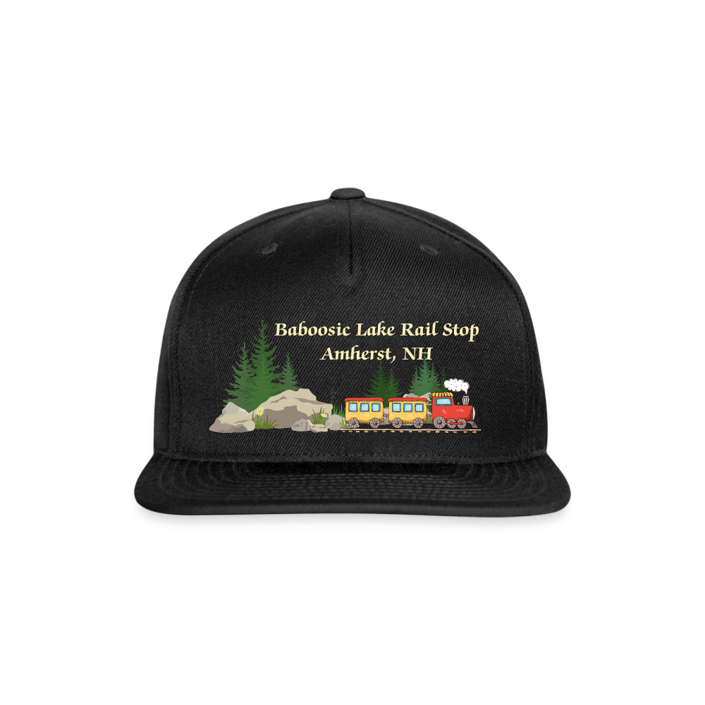 SIE CAPS "BABOOSIC LAKE RAIL STOP" Snapback Baseball Cap - black