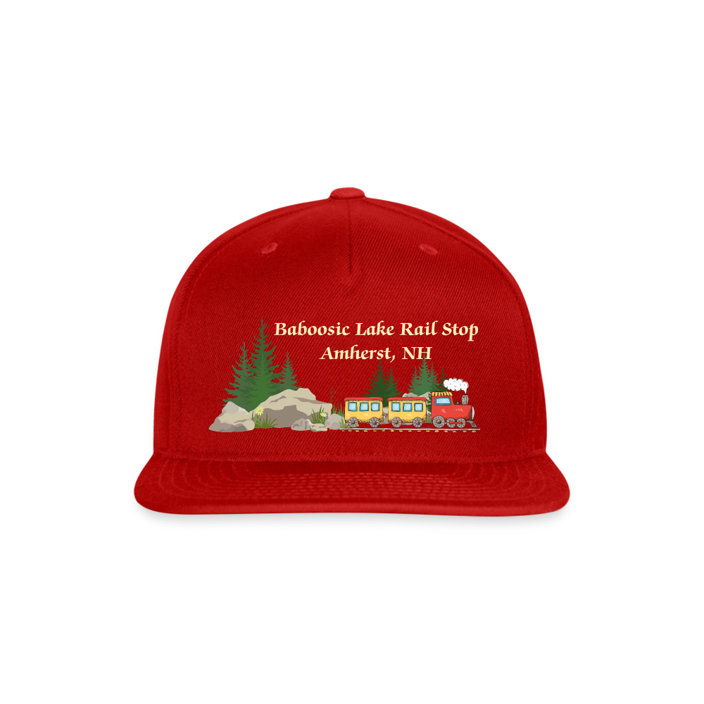 SIE CAPS "BABOOSIC LAKE RAIL STOP" Snapback Baseball Cap - red