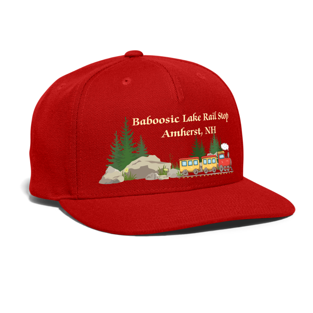 SIE CAPS "BABOOSIC LAKE RAIL STOP" Snapback Baseball Cap - red