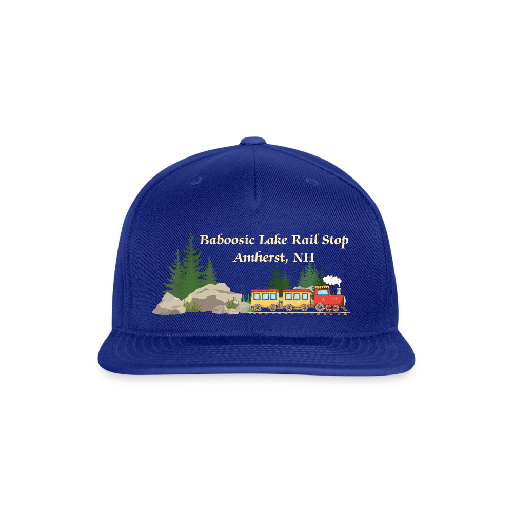 SIE CAPS "BABOOSIC LAKE RAIL STOP" Snapback Baseball Cap - royal blue