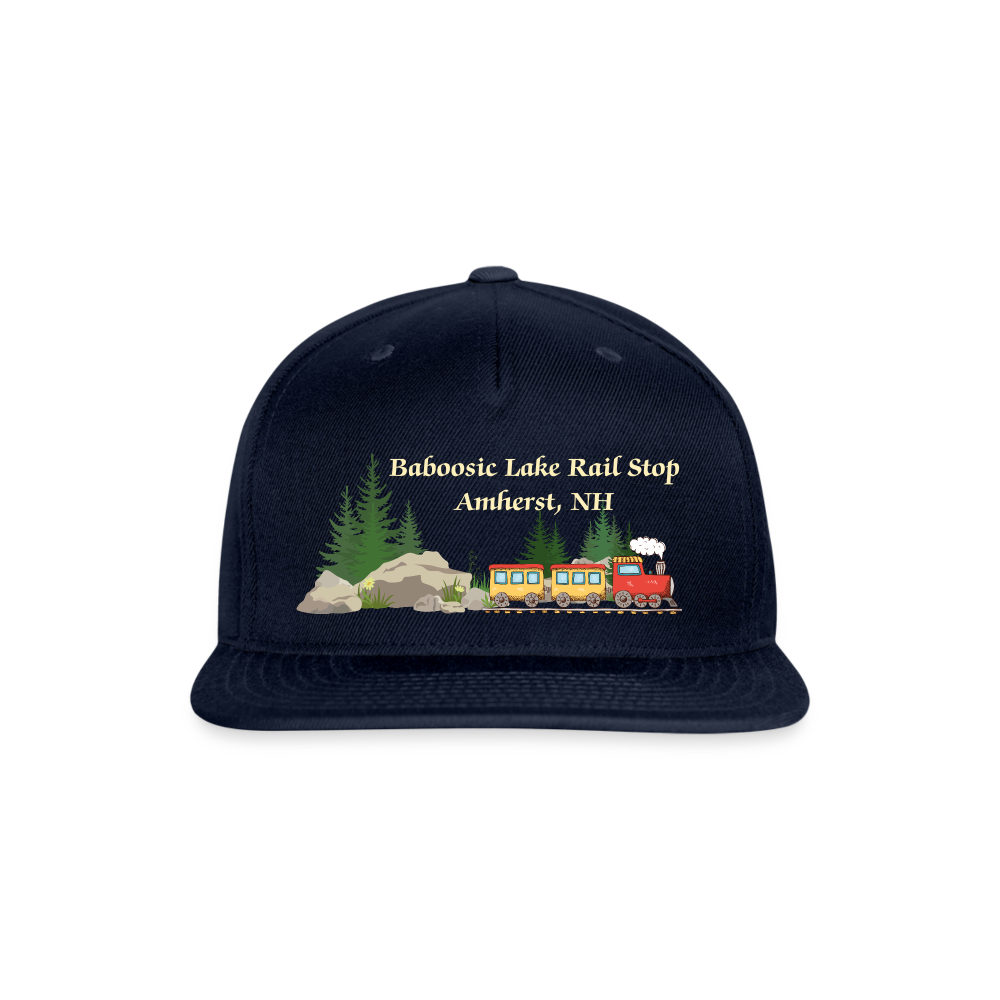 SIE CAPS "BABOOSIC LAKE RAIL STOP" Snapback Baseball Cap - navy