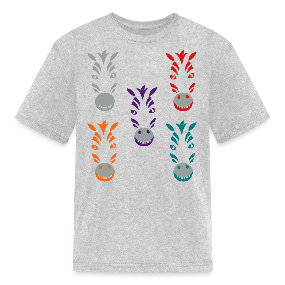 SIE CAPS "ZEBRAS" Fruit of the Loom Kids' T-Shirt - heather gray