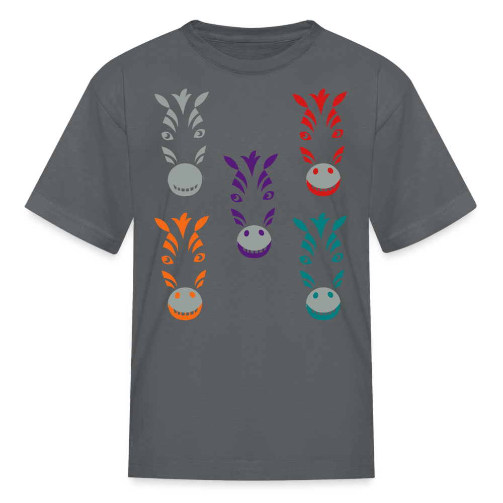 SIE CAPS "ZEBRAS" Fruit of the Loom Kids' T-Shirt - charcoal