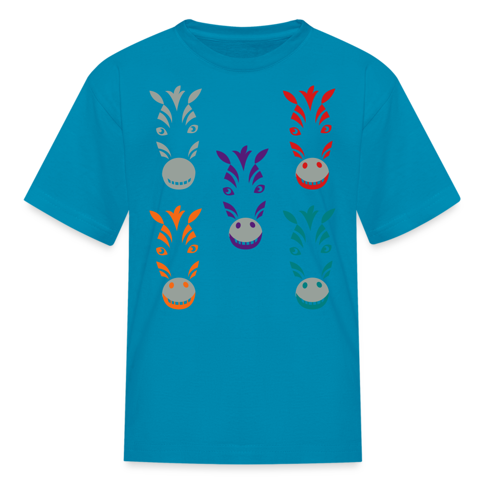 SIE CAPS "ZEBRAS" Fruit of the Loom Kids' T-Shirt - turquoise