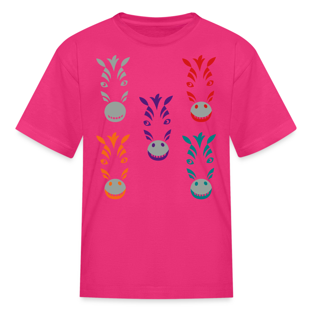 SIE CAPS "ZEBRAS" Fruit of the Loom Kids' T-Shirt - fuchsia