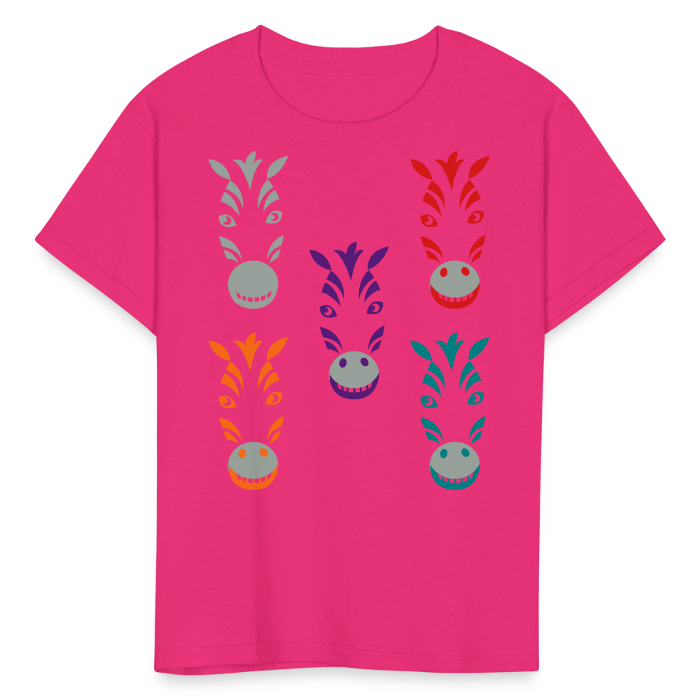 SIE CAPS "ZEBRAS" Fruit of the Loom Kids' T-Shirt - fuchsia