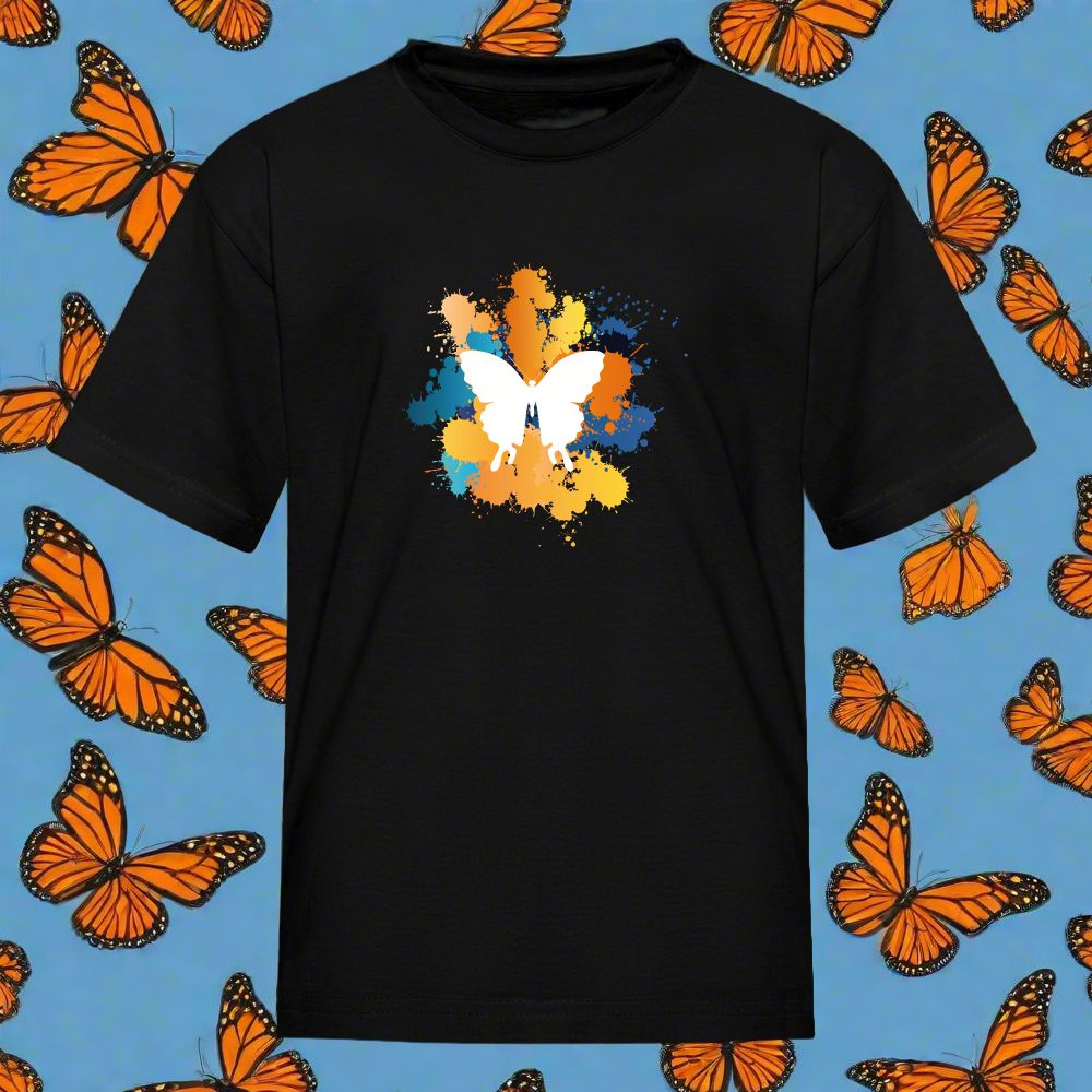 SIE CAPS "BUTTERFLY" Kids Fruit of the Loom Unisex Classic T-Shirt - black