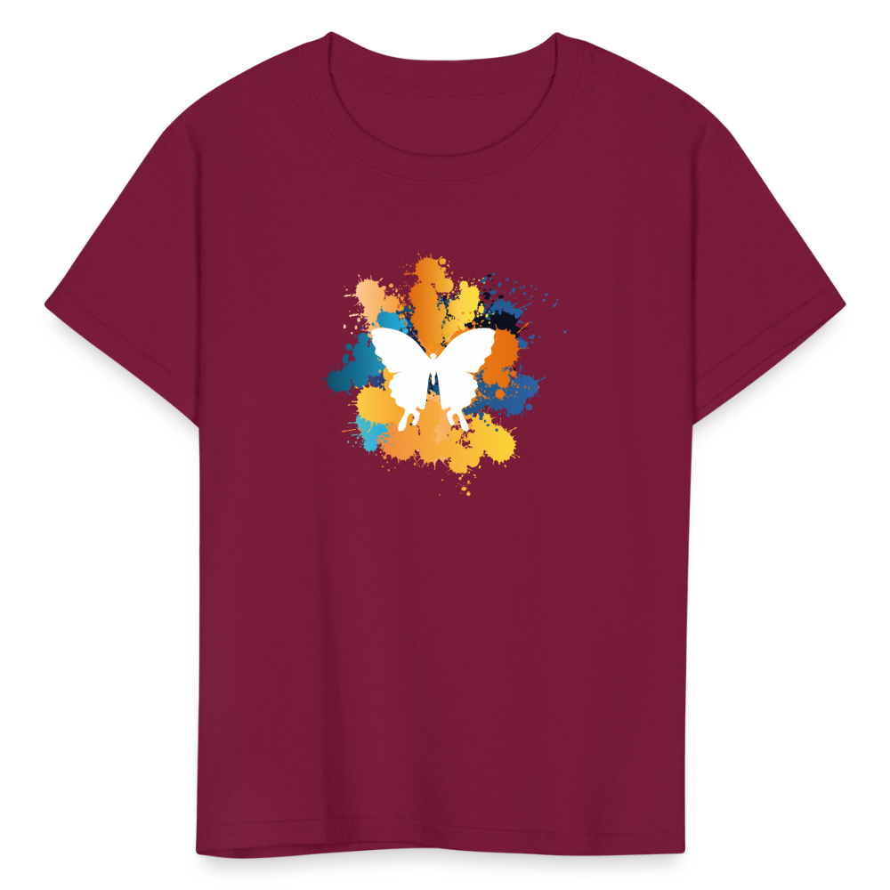 SIE CAPS "BUTTERFLY" Kids Fruit of the Loom Unisex Classic T-Shirt - burgundy