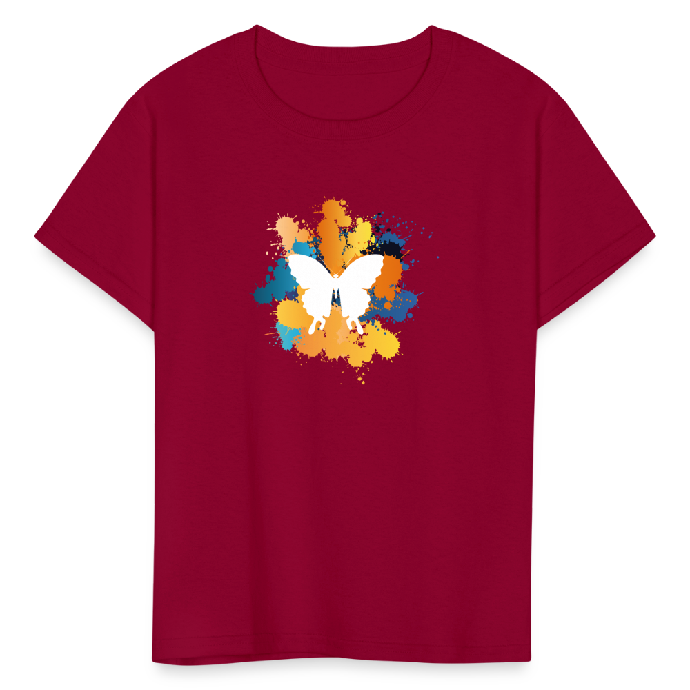 SIE CAPS "BUTTERFLY" Kids Fruit of the Loom Unisex Classic T-Shirt - dark red