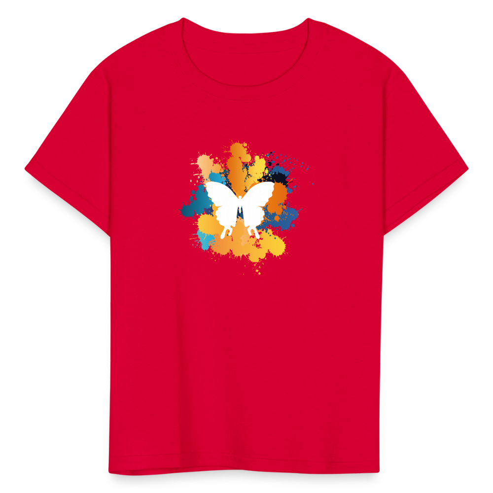 SIE CAPS "BUTTERFLY" Kids Fruit of the Loom Unisex Classic T-Shirt - red