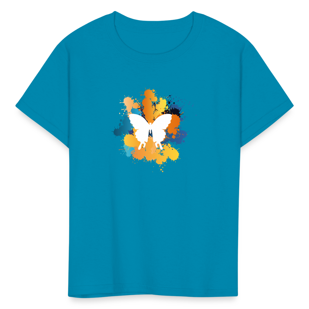 SIE CAPS "BUTTERFLY" Kids Fruit of the Loom Unisex Classic T-Shirt - turquoise