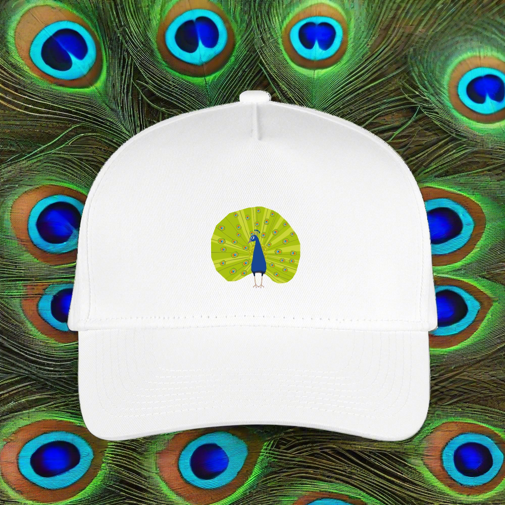 SIE CAPS "PEACOCK" Kid's Snapback Baseball Cap - white