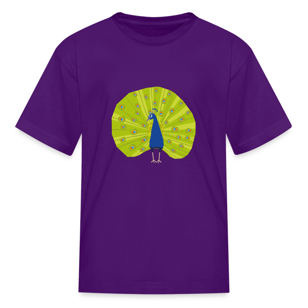 SIE CAPS "PEACOCK" Kids Fruit of the Loom T-Shirt - purple