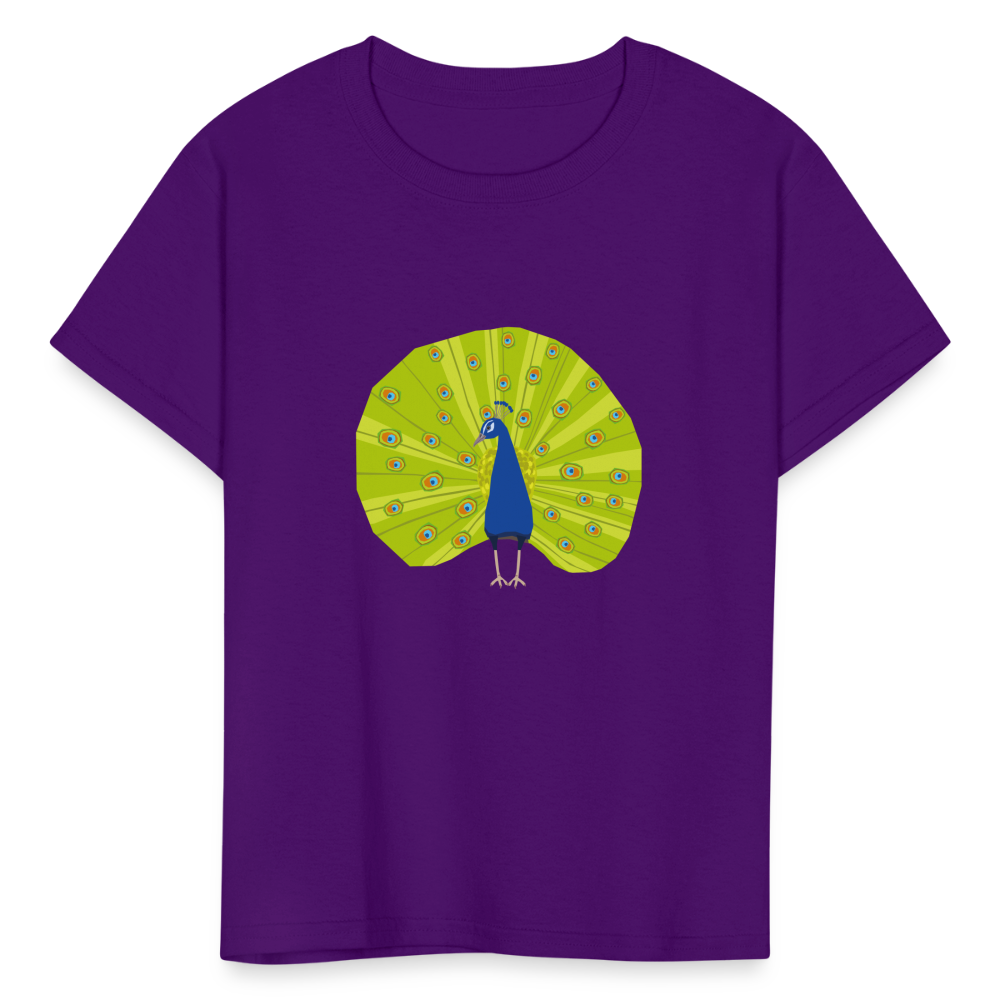 SIE CAPS "PEACOCK" Kids Fruit of the Loom T-Shirt - purple