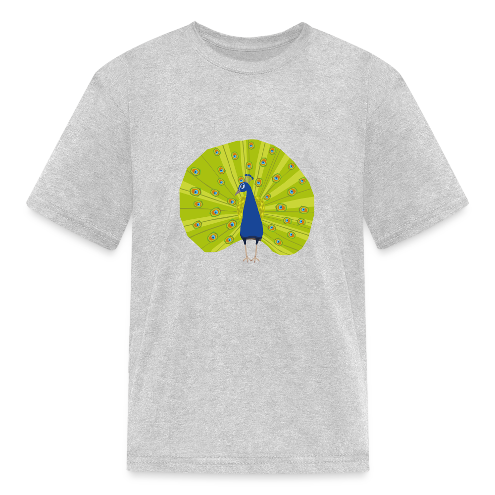 SIE CAPS "PEACOCK" Kids Fruit of the Loom T-Shirt - heather gray