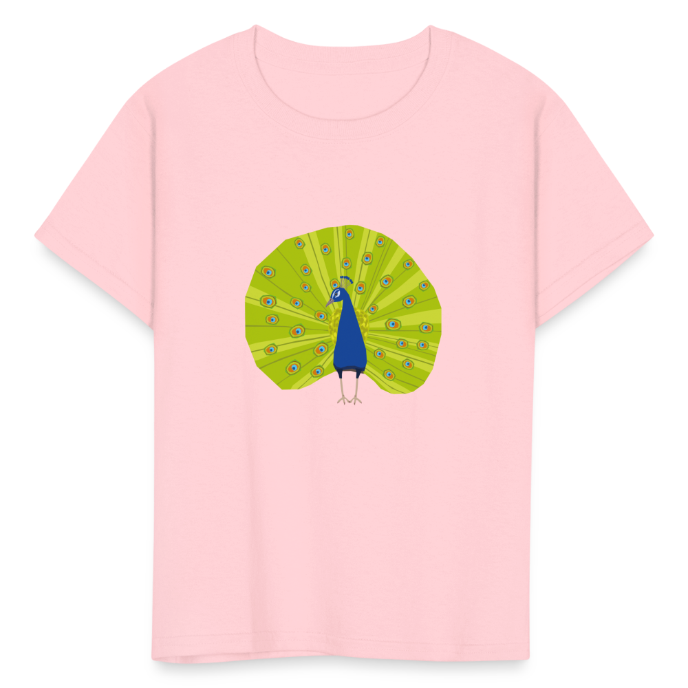 SIE CAPS "PEACOCK" Kids Fruit of the Loom T-Shirt - pink