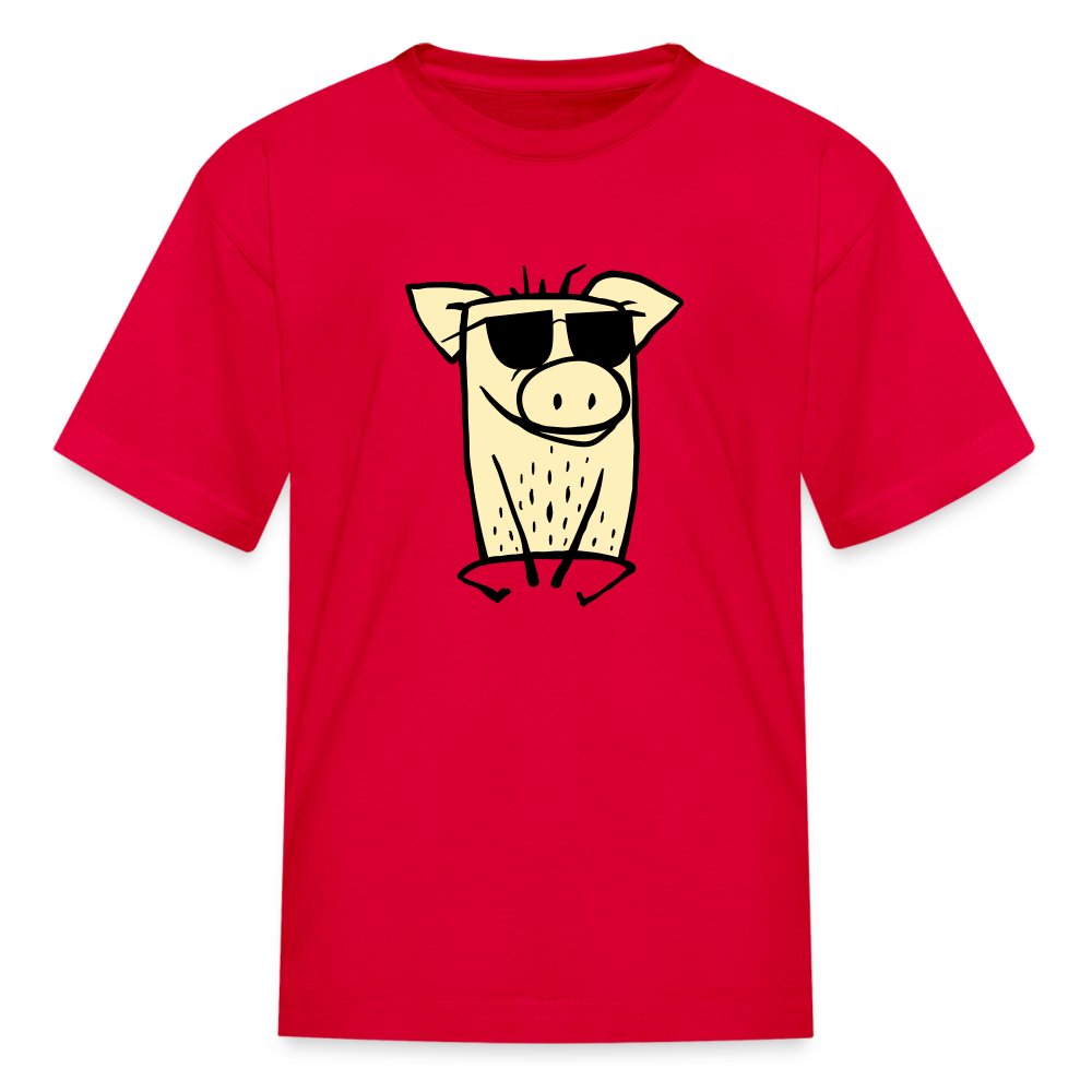 SIE CAPS "COOL PIG" Kids' Fruit of the Loom T-Shirt - red