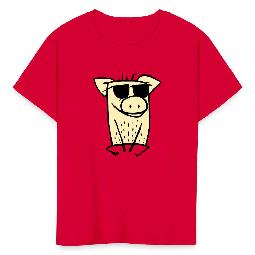 SIE CAPS "COOL PIG" Kids' Fruit of the Loom T-Shirt - red