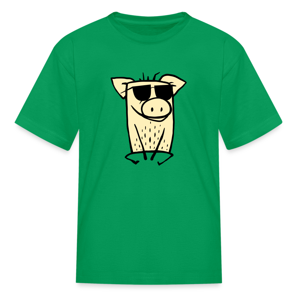 SIE CAPS "COOL PIG" Kids' Fruit of the Loom T-Shirt - kelly green