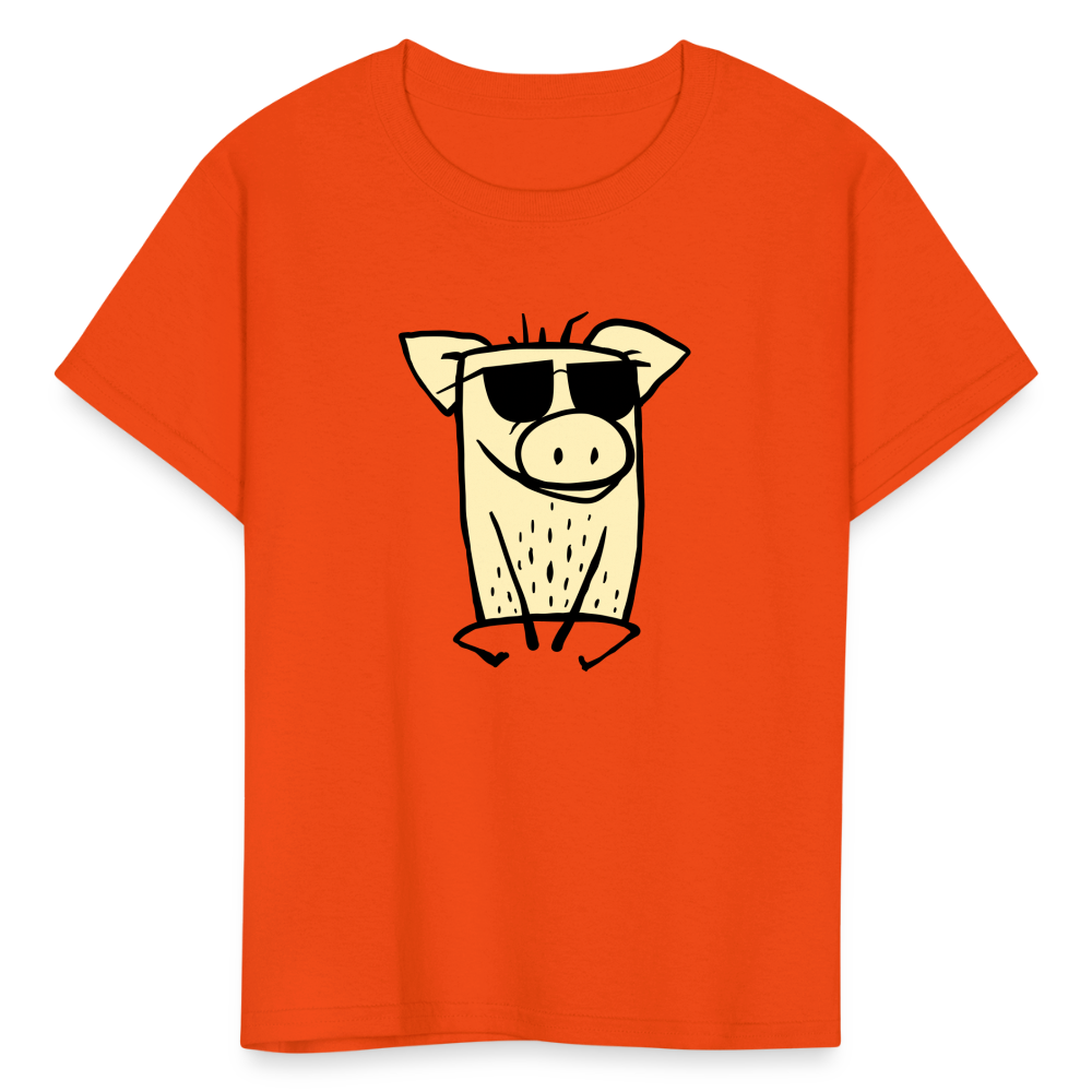 SIE CAPS "COOL PIG" Kids' Fruit of the Loom T-Shirt - orange