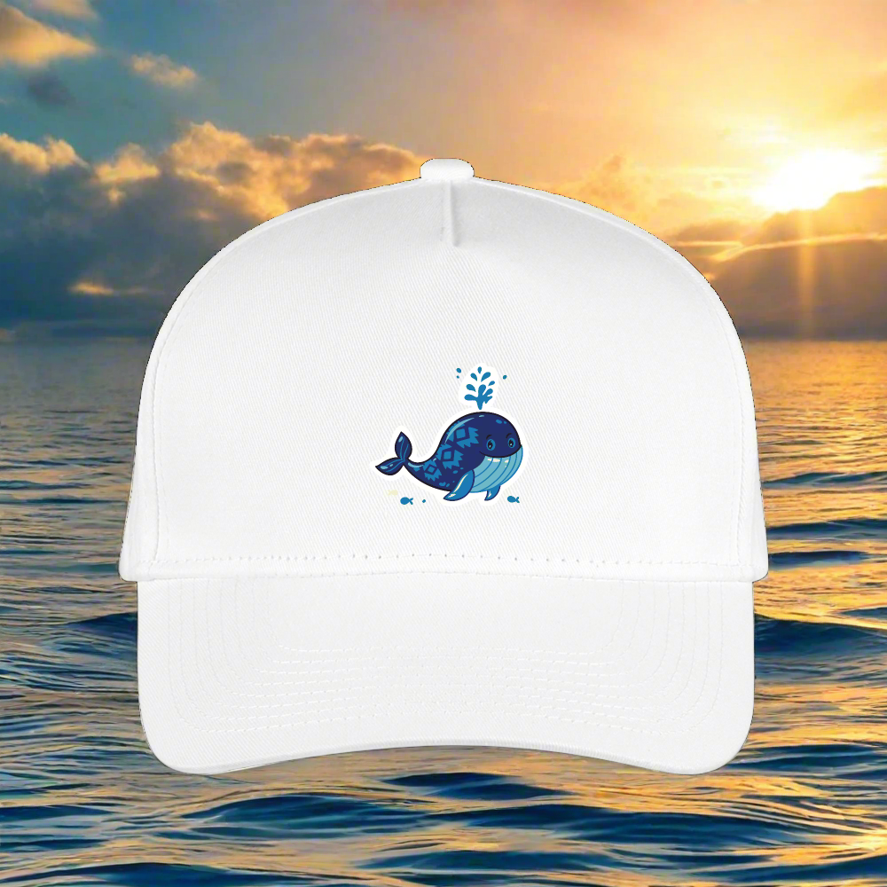 SIE CAPS "FUNNY WHALE" Kid's Snapback  Baseball Cap - white