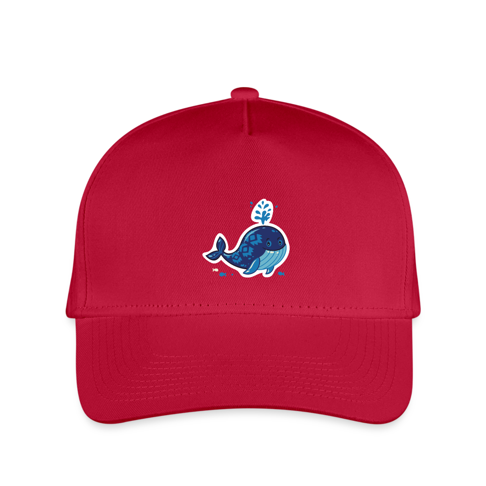 SIE CAPS "FUNNY WHALE" Kid's Snapback  Baseball Cap - red