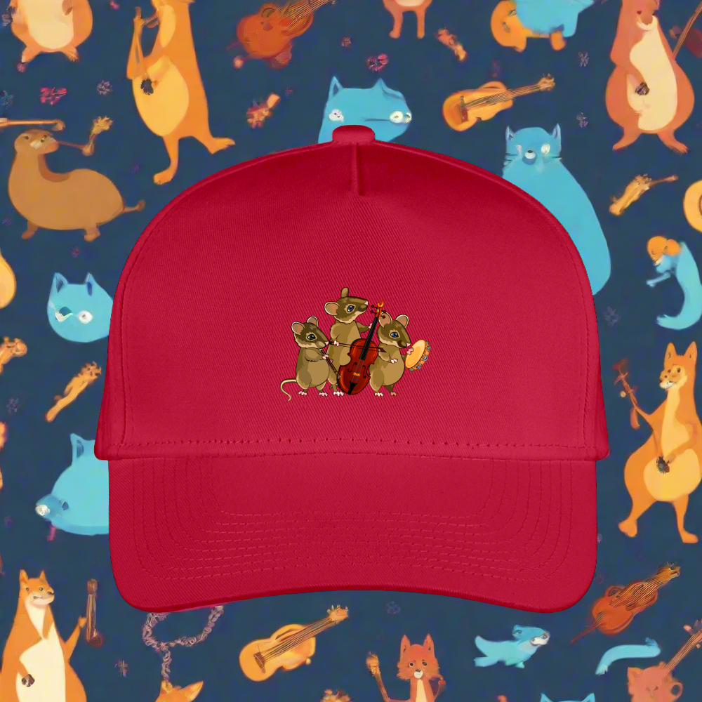 SIE CAPS "MICE BAND" Kid's Snapback Baseball Cap - red