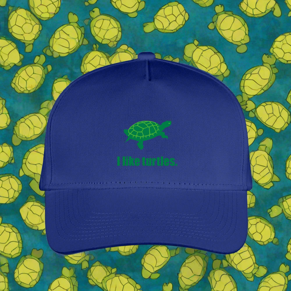 SIE CAPS " I LIKE TURTLES" Kid's Snapback Baseball Cap - royal blue