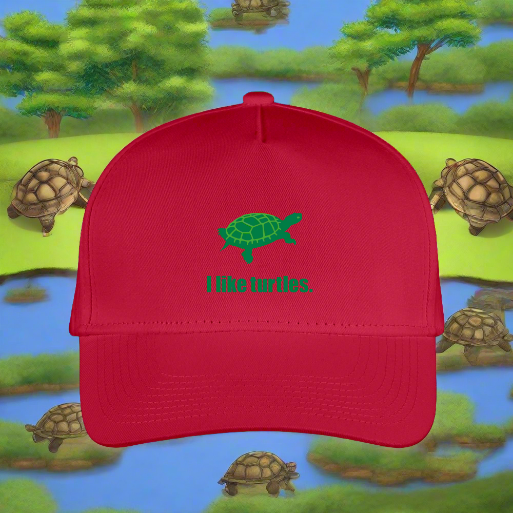 SIE CAPS " I LIKE TURTLES" Kid's Snapback Baseball Cap - red