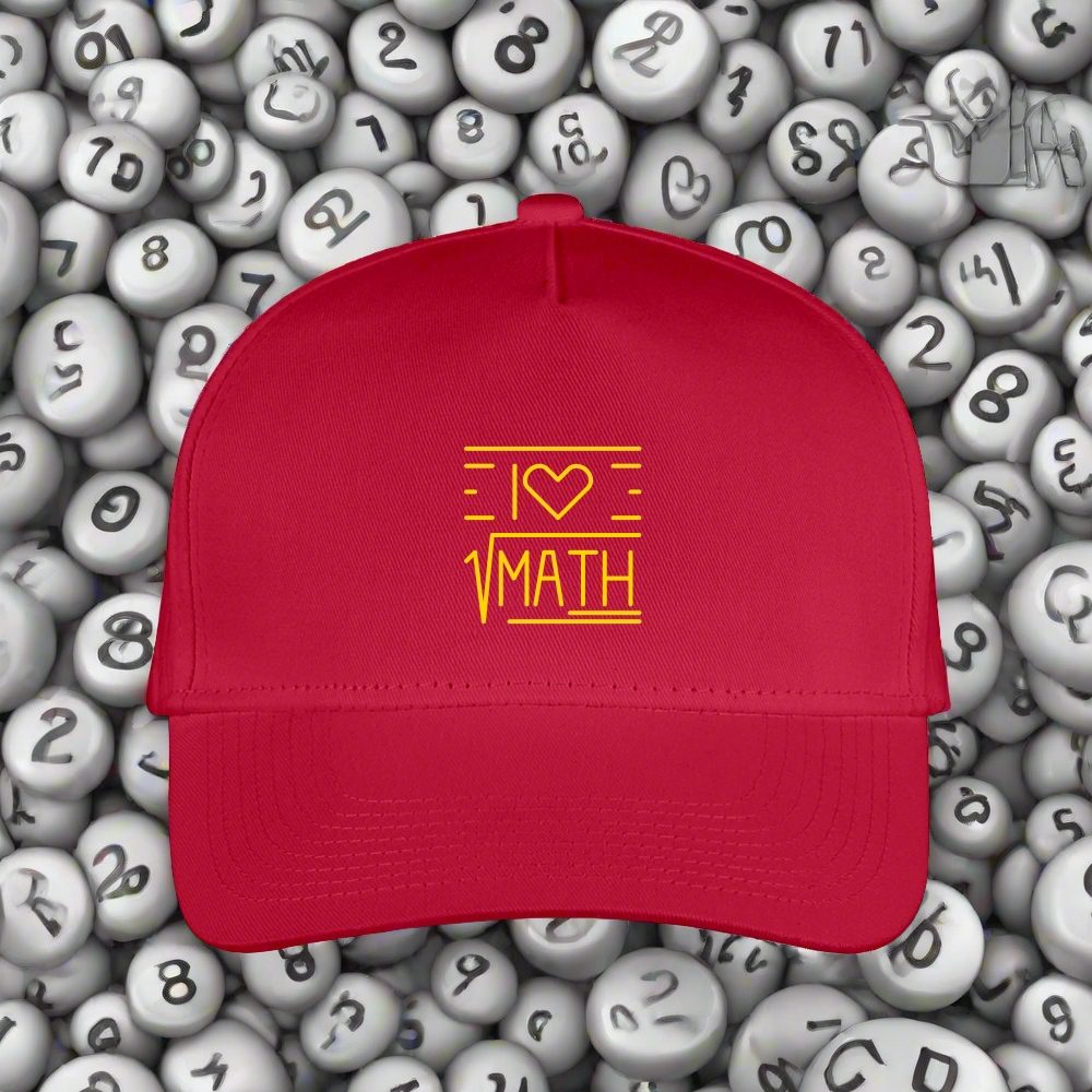 SIE CAPS "I LOVE MATH" Kid's Snapback Baseball Cap - red