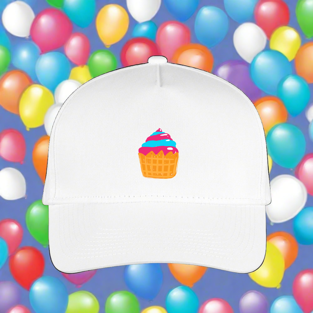 SIE CAPS "CUPCAKE" Kid's Snapback Baseball Cap - white