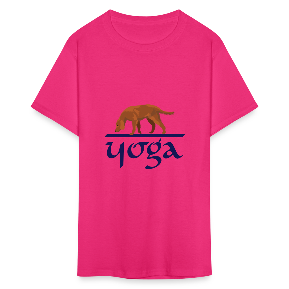 "DOG YOGA" Unisex Classic T-Shirt - fuchsia