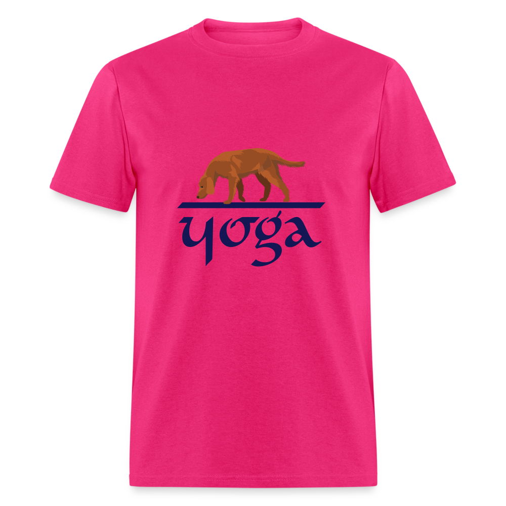 "DOG YOGA" Unisex Classic T-Shirt - fuchsia